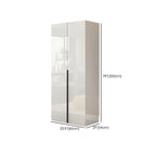 Glossy White Wall-Mounted Wardrobe System With Display Shelves Dimensions