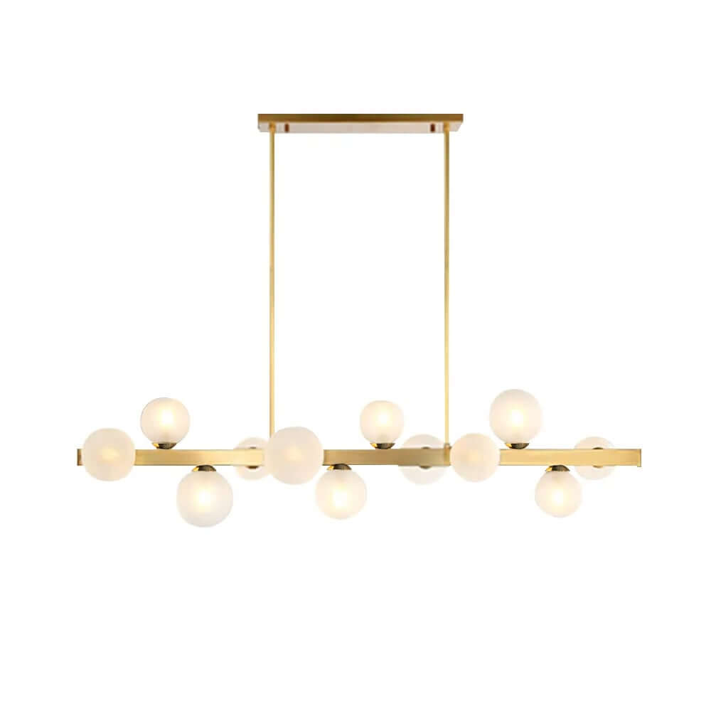Gold 12-Light Modern Globe Kitchen Island Pendant Light