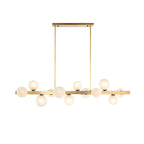 Gold 12-Light Modern Globe Kitchen Island Pendant Light