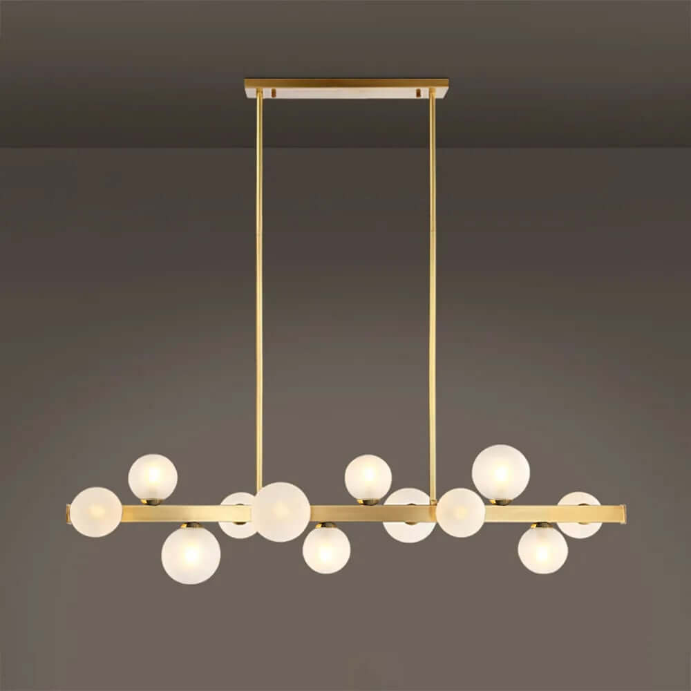 Gold 12-Light Modern Globe Kitchen Island Pendant Light