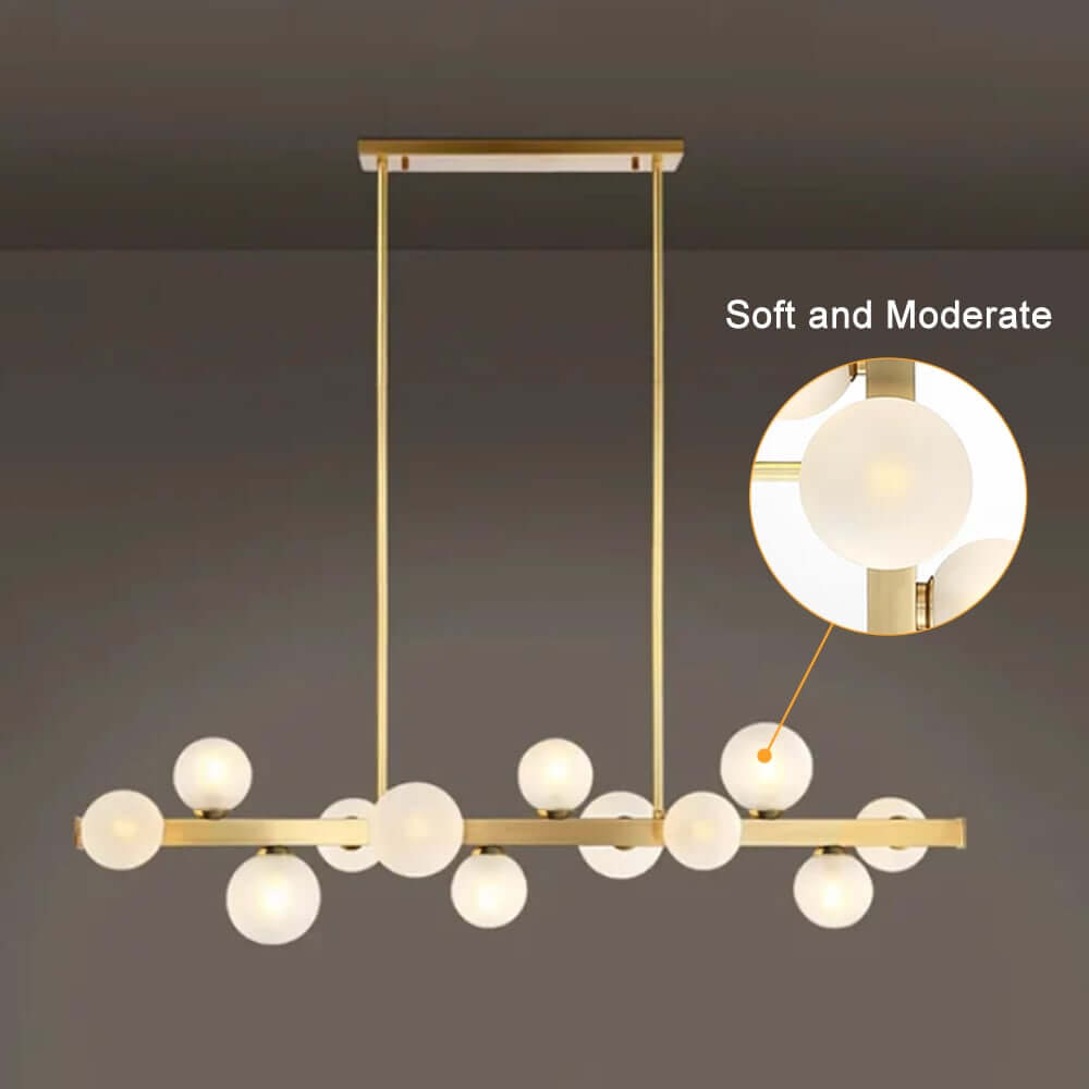 Gold 12-Light Modern Globe Kitchen Island Pendant Light