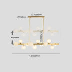 Gold 12-Light Modern Globe Kitchen Island Pendant Light