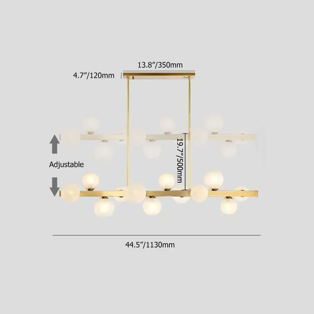 Gold 12-Light Modern Globe Kitchen Island Pendant Light