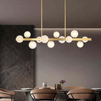 Gold 12-Light Modern Globe Kitchen Island Pendant Light