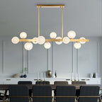 Gold 12-Light Modern Globe Kitchen Island Pendant Light
