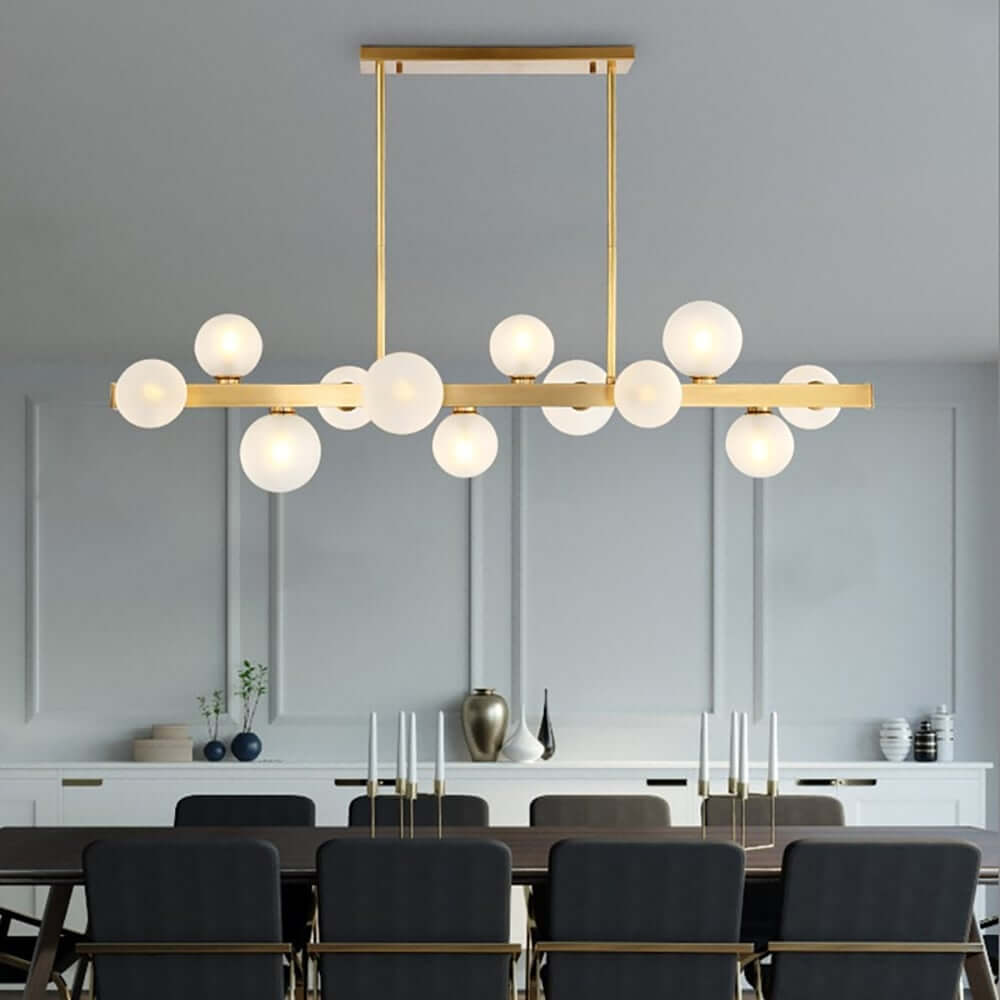 Gold 12-Light Modern Globe Kitchen Island Pendant Light