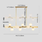 Gold 12-Light Modern Globe Kitchen Island Pendant Light Dimensions