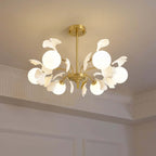 Gold 6-Light Nordic Modern Art Semi-Flush Mount Lighting Fixture