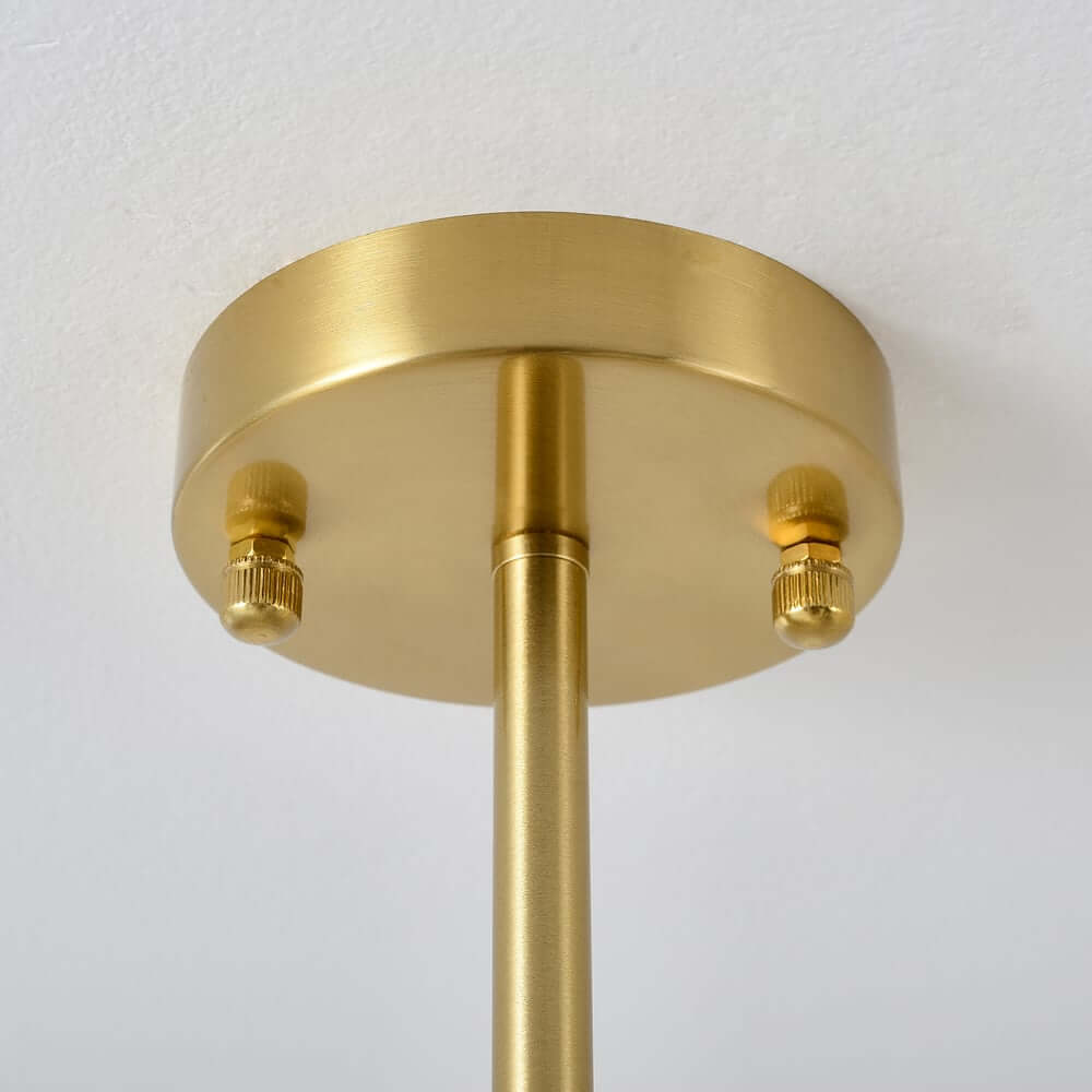 Gold 6-Light Nordic Modern Art Semi-Flush Mount Lighting Fixture