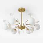 Gold 6-Light Nordic Modern Art Semi-Flush Mount Lighting Fixture
