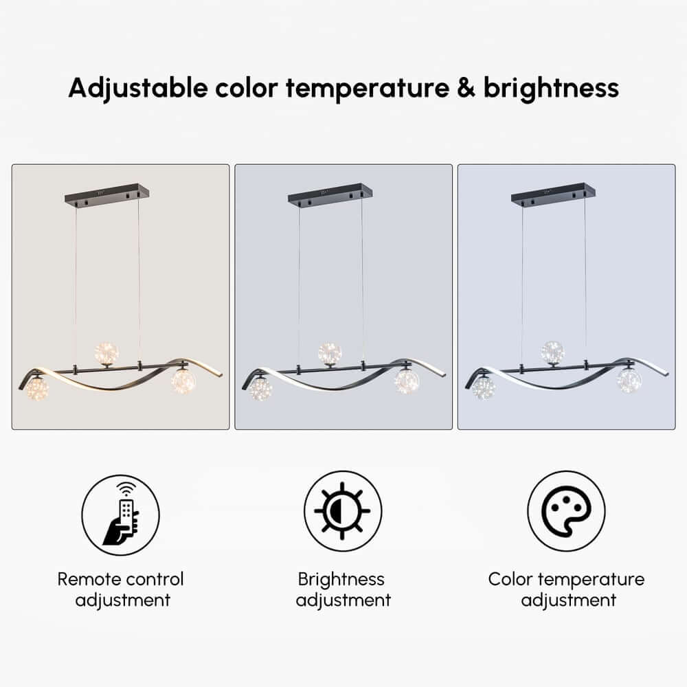 Gold and Black Modern Linear Ceiling Light with Adjustable Height