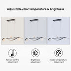 Gold and Black Modern Linear Ceiling Light with Adjustable Height