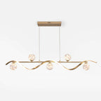 Gold and Black Modern Linear Ceiling Light with Adjustable Height