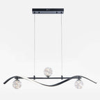 Gold and Black Modern Linear Ceiling Light with Adjustable Height