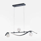 Gold and Black Modern Linear Ceiling Light with Adjustable Height