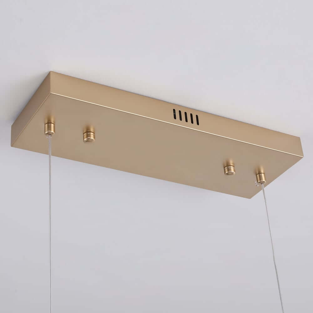 Gold and Black Modern Linear Ceiling Light with Adjustable Height