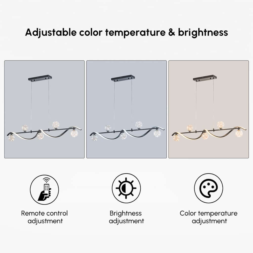 Gold and Black Modern Linear Ceiling Light with Adjustable Height