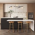 Gold and Black Modern Linear Ceiling Light with Adjustable Height