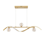 Gold and Black Modern Linear Ceiling Light with Adjustable Height