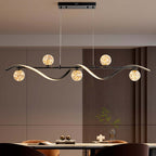 Gold and Black Modern Linear Ceiling Light with Adjustable Height Main Product Image