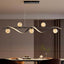 Gold and Black Modern Linear Ceiling Light with Adjustable Height Main Product Image
