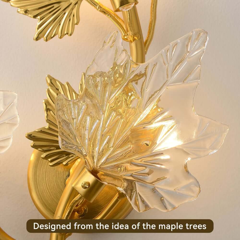 Gold Flush Mount Wall Light with Clear Glass Shades, 3-Light Modern Design