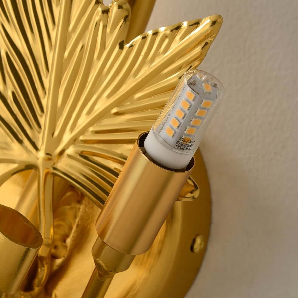 Gold Flush Mount Wall Light with Clear Glass Shades, 3-Light Modern Design