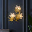 Gold Flush Mount Wall Light with Clear Glass Shades, 3-Light Modern Design Main Product Image