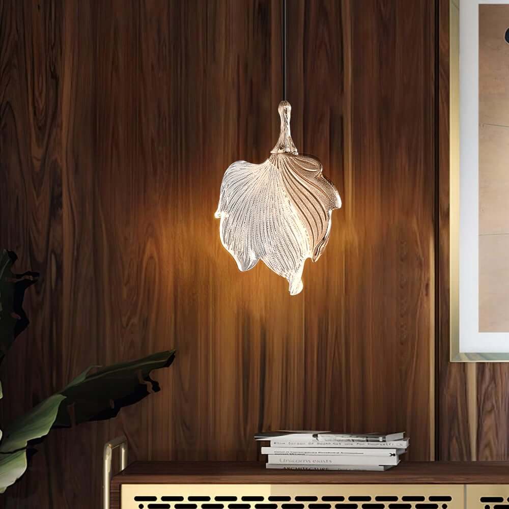 Gold Leaf Pendant Light with Integrated LED and 3-Color Mode Main Product Image Main image