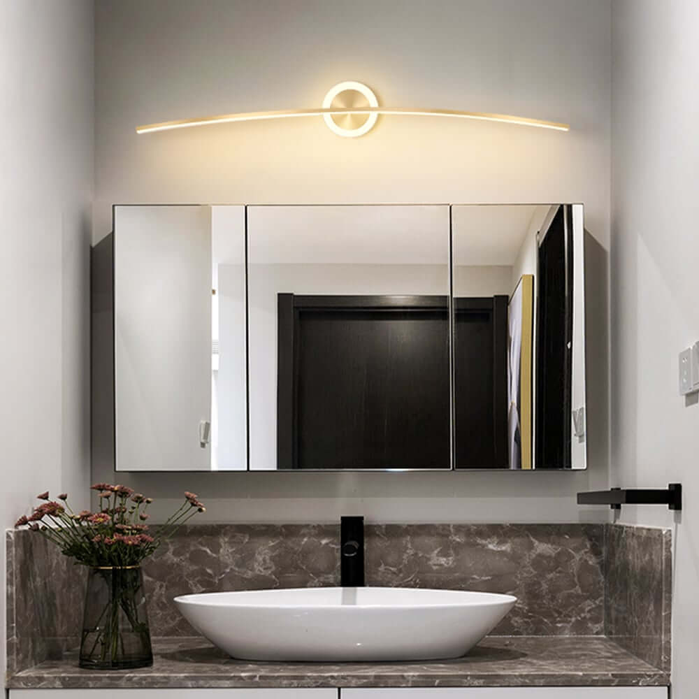 Gold Modern Aluminum 2-Light Flush Mount LED Wall Light