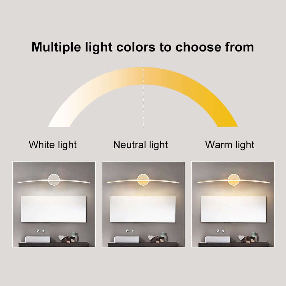 Gold Modern Aluminum 2-Light Flush Mount LED Wall Light