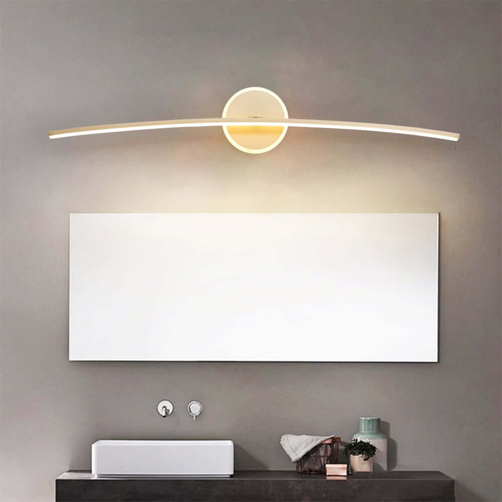 Gold Modern Aluminum 2-Light Flush Mount LED Wall Light