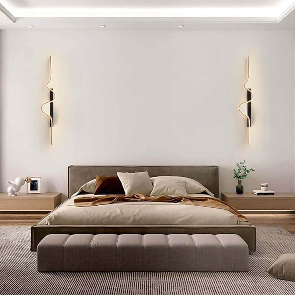 Gold Modern Armed Sconce Wall Light with Tri-Color LED Ambiance