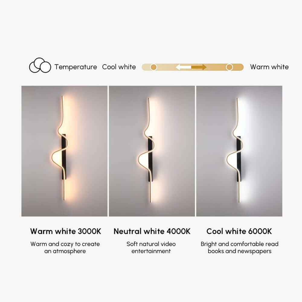 Gold Modern Armed Sconce Wall Light with Tri-Color LED Ambiance