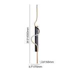 Gold Modern Armed Sconce Wall Light with Tri-Color LED Ambiance Dimensions