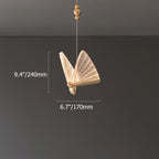 Gold Modern PMMA Butterfly Pendant Light - Adjustable Height Ceiling Fixture