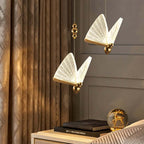 Gold Modern PMMA Butterfly Pendant Light - Adjustable Height Ceiling Fixture Main Product Image