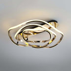 Gold Stainless Steel Modern Semi Flush Mount Light for Ambient Lighting