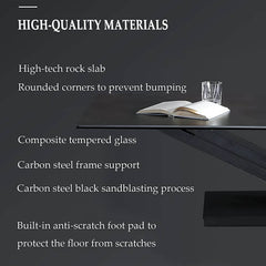 Golden Black Adjustable Height Rock Slab Coffee Table