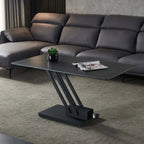 Golden Black Adjustable Height Rock Slab Coffee Table