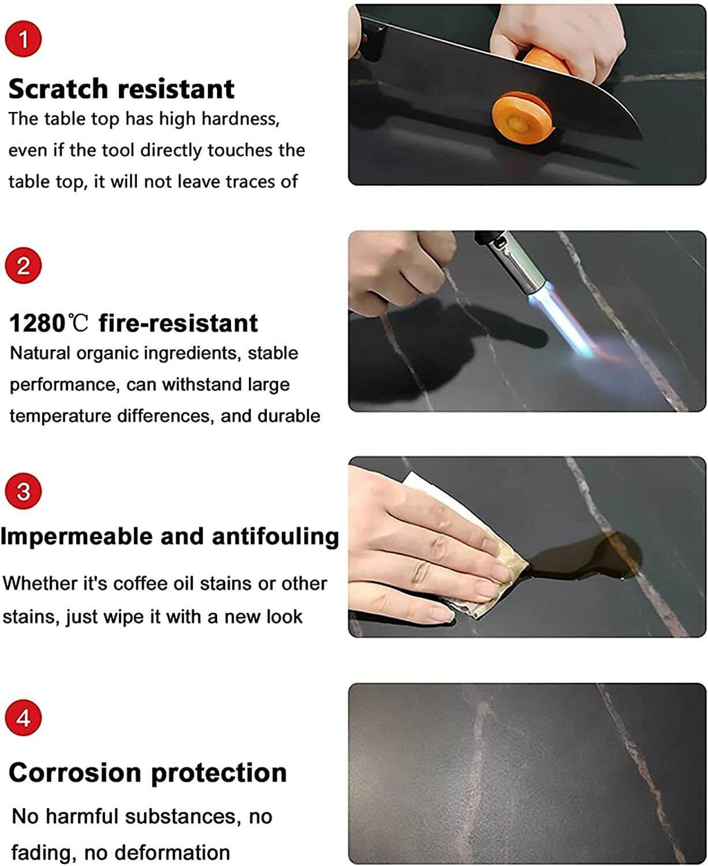 Golden Black Adjustable Height Rock Slab Coffee Table