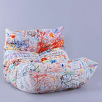 Graffiti Velvet Togo Sofa Caterpillar Chair for Artistic Living Rooms