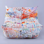 Graffiti Velvet Togo Sofa Caterpillar Chair for Artistic Living Rooms