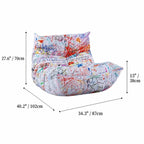 Graffiti Velvet Togo Sofa Caterpillar Chair for Artistic Living Rooms Dimensions