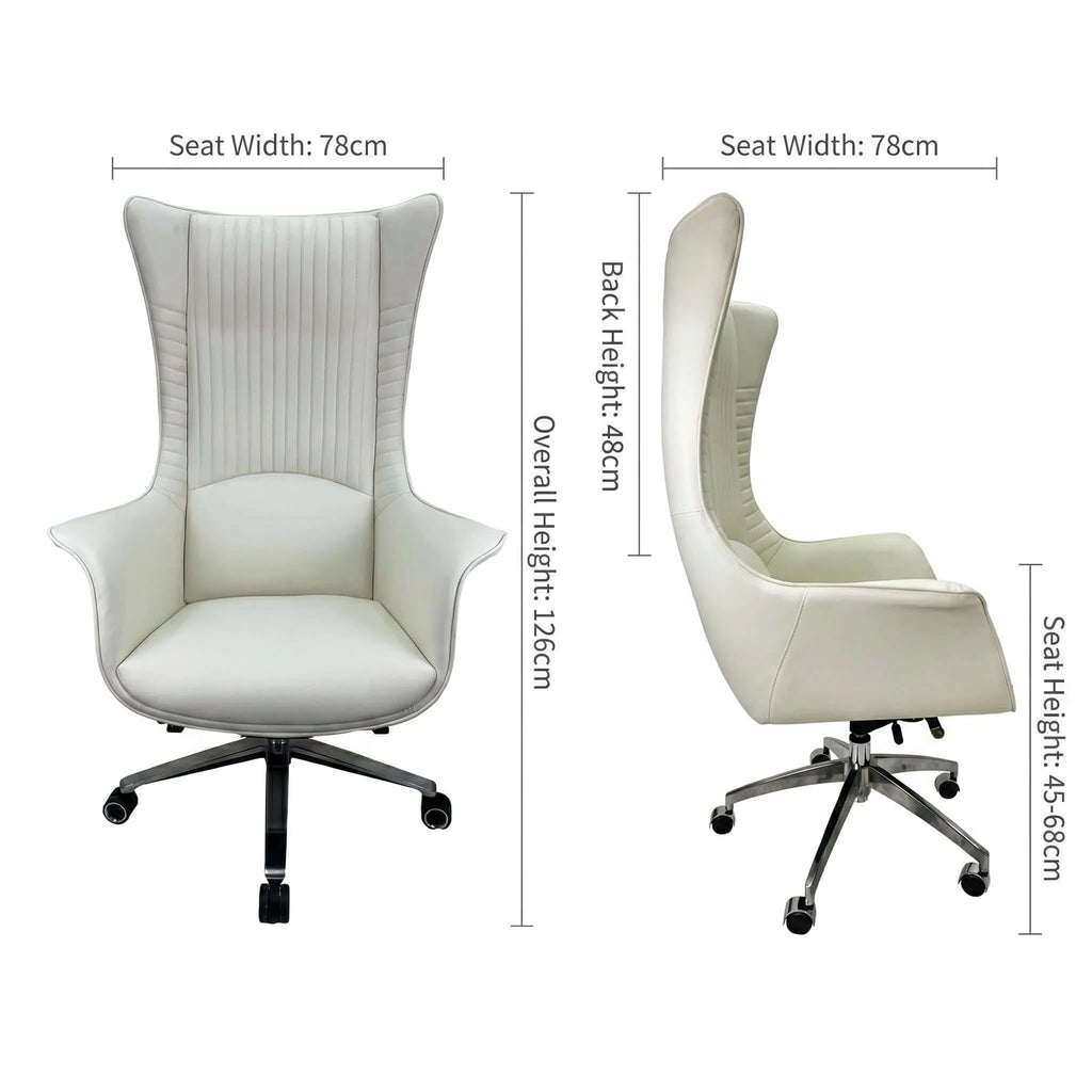 Grand High-Back Leather Office Chair with Ergonomic Support
