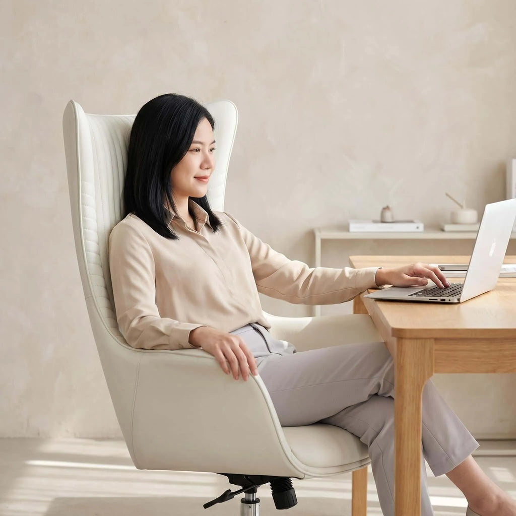 Grand High-Back Leather Office Chair with Ergonomic Support