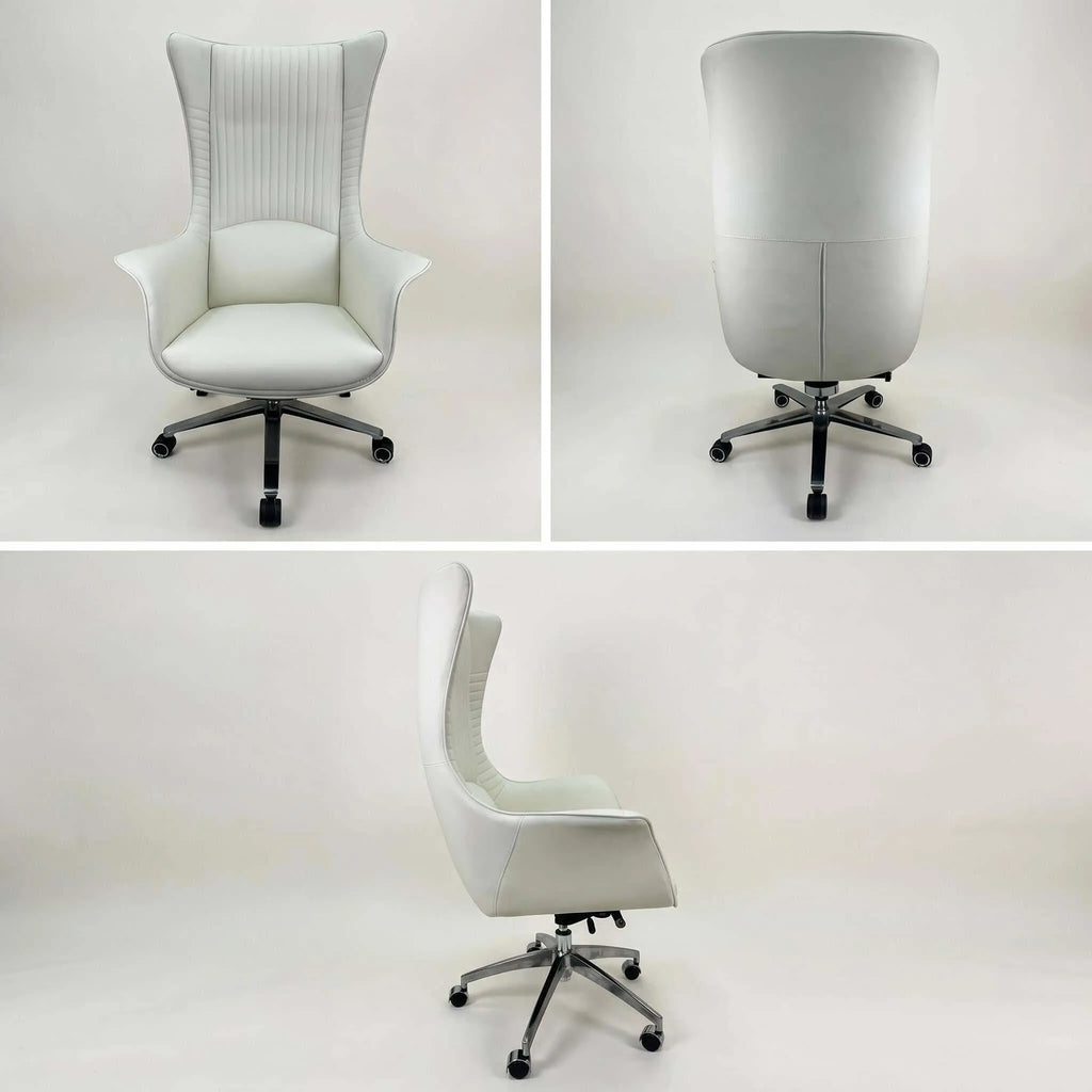 Grand High-Back Leather Office Chair with Ergonomic Support
