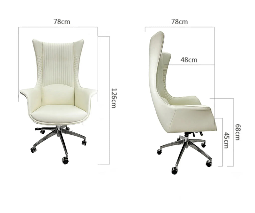 Grand High-Back Leather Office Chair with Ergonomic Support
