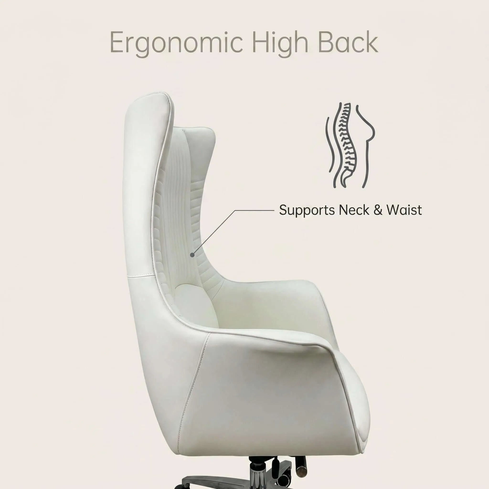 Grand High-Back Leather Office Chair with Ergonomic Support