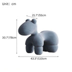 Gray kids' stool with pony design, creative latex single sofa chair for children dimensions